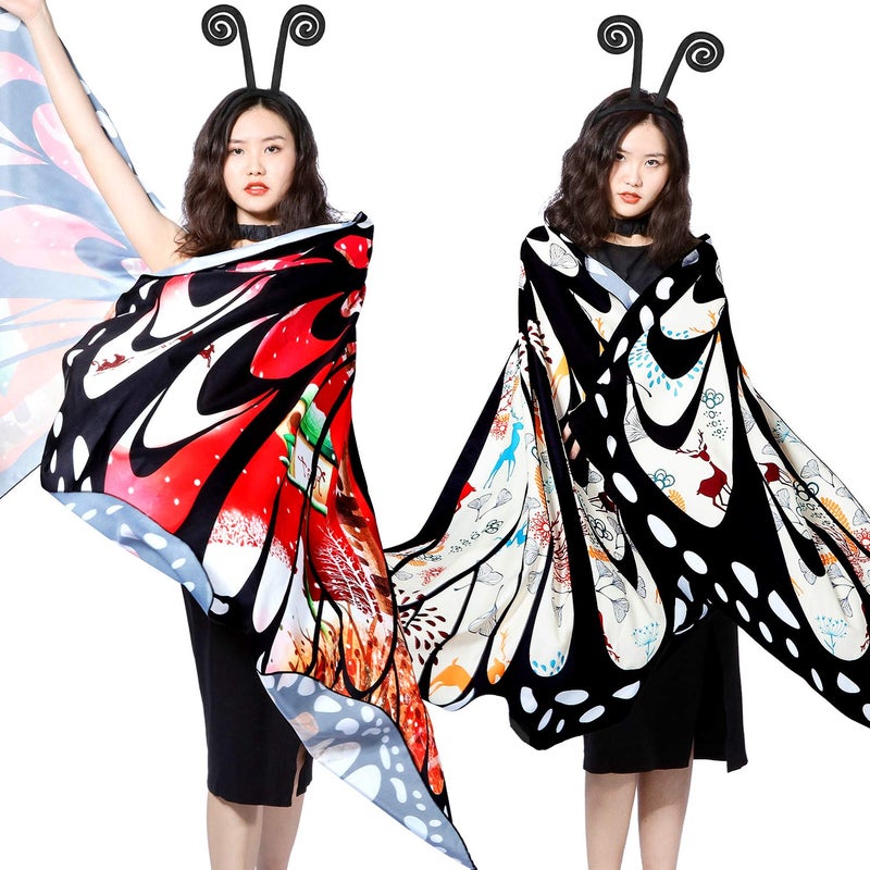 meekoo 2 Pcs Butterfly Antenna Headband Book Character Costume Hair Band for Halloween Parties Accessory(Black,Butterfly Antenna) - Image 4